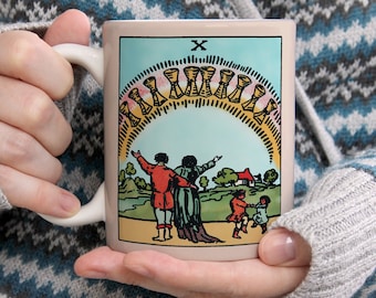 10 of Cups Tarot Card Coffee Mug - Rider Waite Smith Deck