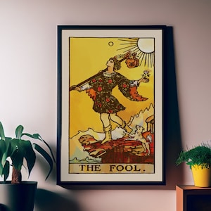 The Fool - Painted Tarot Card Print - The Fool Card Painted Poster, No Frame