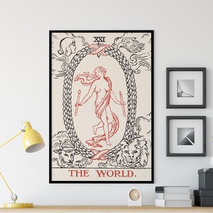 Il mondo - Stampa tarocchi - The World Card Neutral Vibe No Border Poster Tarocchi eclettici, no frame