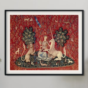 Medieval Maiden & Unicorn &#39;Sight&#39; Poster (No Frame)