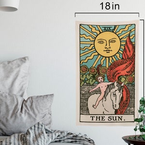 Tapiz de cartas del Tarot del Sol - Tapiz de cartas completas - Tapiz de la baraja Rider Waite