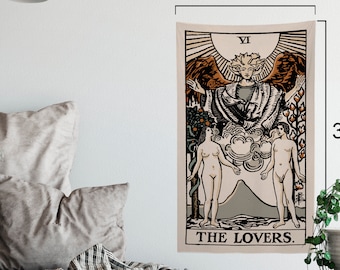 The Lovers Tarot Card Tapestry - Rider Waite Design