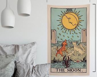 The Moon Tarot Card Tapestry - Rider Waite Deck Art