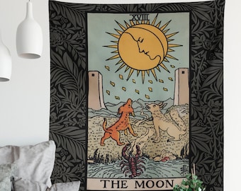 The Moon Tarot Card Tapestry - Rider Waite Design