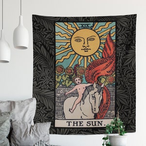 El tapiz de la carta del tarot del sol - Rider Waite El tapiz del sol (tarjeta completa)