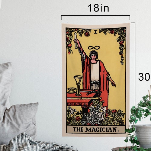 white tarot card Magician tapestry cloth poster country home decor 