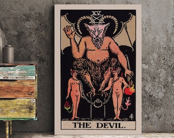 The Devil - Tarot Card Print - Tarot Card The Devil Card Poster, No Frame