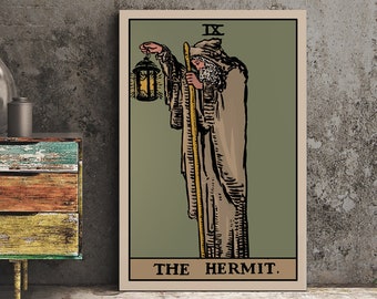 The Hermit - Tarot Card Print - The Hermit Card Poster By Printagrams, No Frame - Perfect For A Dorm Room