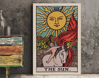 The Sun- Tarot Card Print - The Sun Card Poster, No Frame
