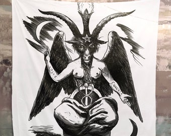 Baphomet Eliphas Lévi Occult Art Tapestry "As Above So Below." - By Printagrams