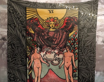 The Lovers Tarot Card Tapestry - Rider Waite Design