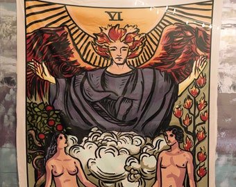 The Lovers Tarot Card Tapestry - Rider Waite Art