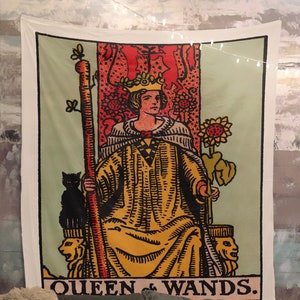 Tapiz Reina de Bastos - Rider Waite Reina de Bastos Tela decorativa