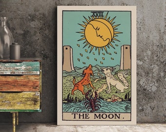 The Moon - Tarot Card Print - The Moon Poster, No Frame