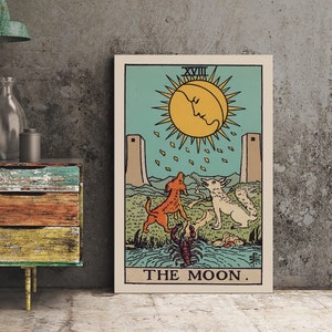 The Moon - Tarot Card Print - The Moon Poster, No Frame