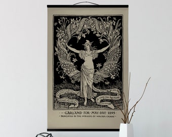 A Garland for May Day 1895 Walter Crane Canvas Wall Hanging - Tapestry, Poster Print