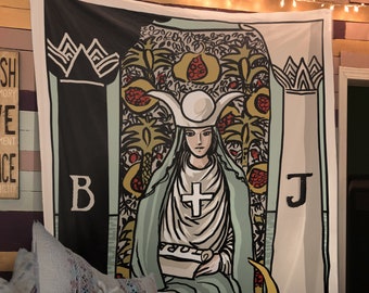 High Priestess Tarot Card Tapestry - Rider Waite Design