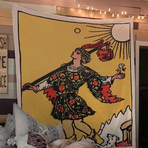 The Fool Tarot Card Tapestry Rider Waite the Fool Tapestry Etsy