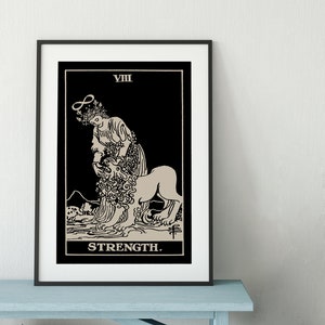 Strength - Tarot Card Print - The Strength Card Poster, No Frame