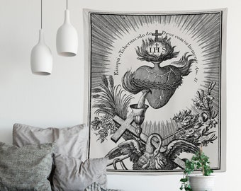Ihs Sacred Heart Tapestry (Printed)