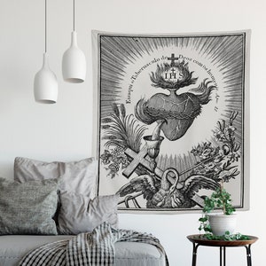 Ihs Sacred Heart Tapestry (Printed)