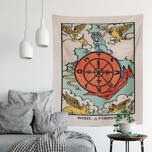 El Tapiz de la Carta del Tarot de la Rueda de la Fortuna - El Tapiz de la Carta del Tarot de la Rueda de la Fortuna