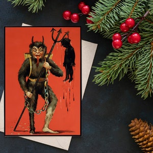 Christmas Cards - Krampus Christmas Holiday Cards Poster, No Frame