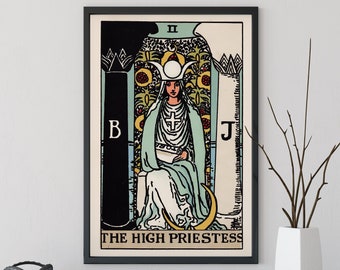 The High Priestess - Tarot Card Print - The High Priestess Card Poster, No Frame