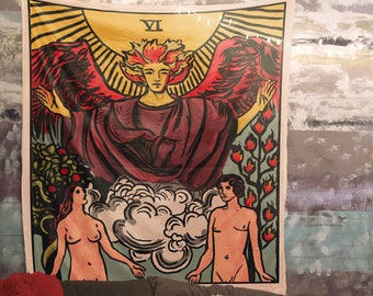 The Lovers Tarot Card Tapestry – Rider Waite Art