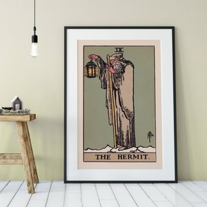 El ermitaño, Impresión de la carta del tarot, Póster de la carta del ermitaño, Sin marco, Perfecto para un dormitorio