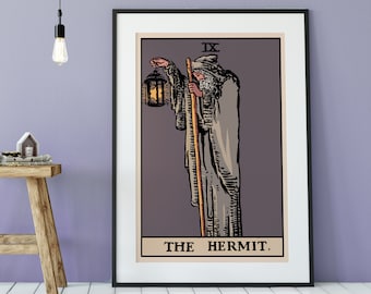 The Hermit Tarot Card Print – Spiritual Art Poster