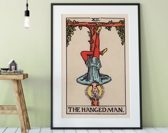 De gehangene tarotkaartafdruk - Major Arcana Art