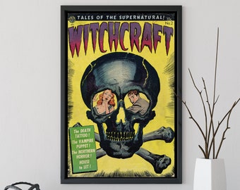 Witchcraft Comic Book Cover No 2 Print – Vintage Horror Art