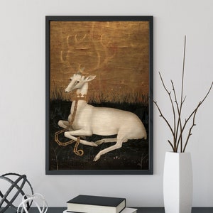 White Hirsch Hirsch Mittelalter Poster Von Wilton Diptych (ohne Rahmen)
