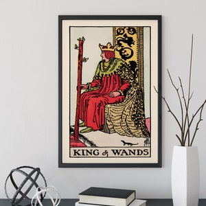 King of Wands- Tarot Card Print - The King of Wands Card Poster, No Frame