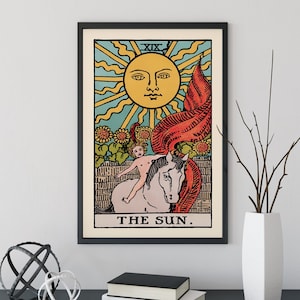 The Sun- Tarot Card Print - The Sun Card Poster, No Frame