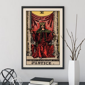 Justice - Tarot Card Print - Tarot Card The Justice Card Poster, No Frame