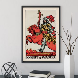 Knight of Wands- Tarot Card Print - Affiche de carte Knight of Wands, sans cadre