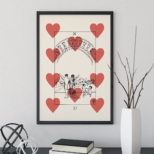 Ten Of Cups - Tarot Karte Print - The 10 Of Cups Spielkarte Poster, Kein Rahmen