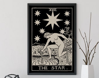 The Star - Tarot Card Print - The Star Poster, No Frame