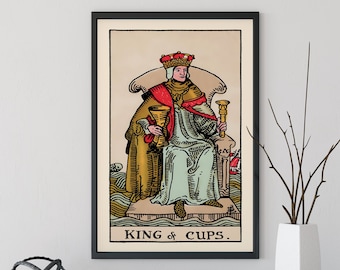 King of Cups- Tarot Card Print - The King of Cups Card Poster, No Frame