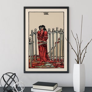 8 of Swords - Tarot Card Print - The Eight of Swords Card Poster, No Frame
