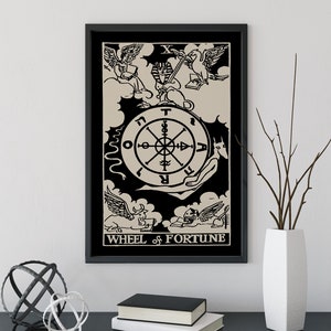Wheel of Fortune - Tarot Card Print - Tarot Card The Wheel of Fortune Card Poster, No Frame