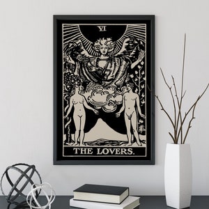 The Lovers - Tarot Karten Druck - The Lovers Karte Poster, ohne Rahmen
