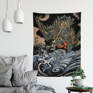 Japanese Dragon Art  - Japanese Dragon Tapestry 26x36&quot;