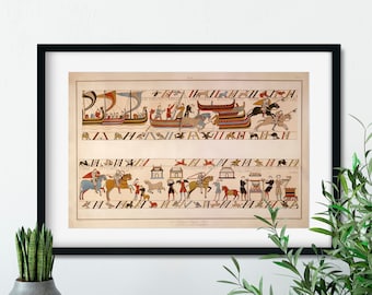 Bayeux Tapestry Print – Battle of Hastings, Norman Conquest Art (Poster)