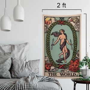 The World Tarot Card Tapestry - Full Card Tapestry - Rider Waite Deck Tapestry