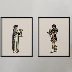 2 of Cups - Rider Waite Smith tarotkaartprint - The Two of Cups-poster, geen lijst