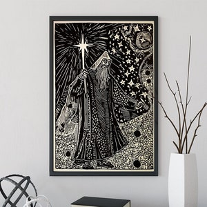 El Ermitaño - Impresión de cartas del Tarot - El cartel de la carta del Ermitaño, sin marco - Perfecto para un dormitorio