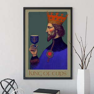 Rey de Copas - Impresión de carta del tarot - Póster de la carta del Rey de Copas, sin marco